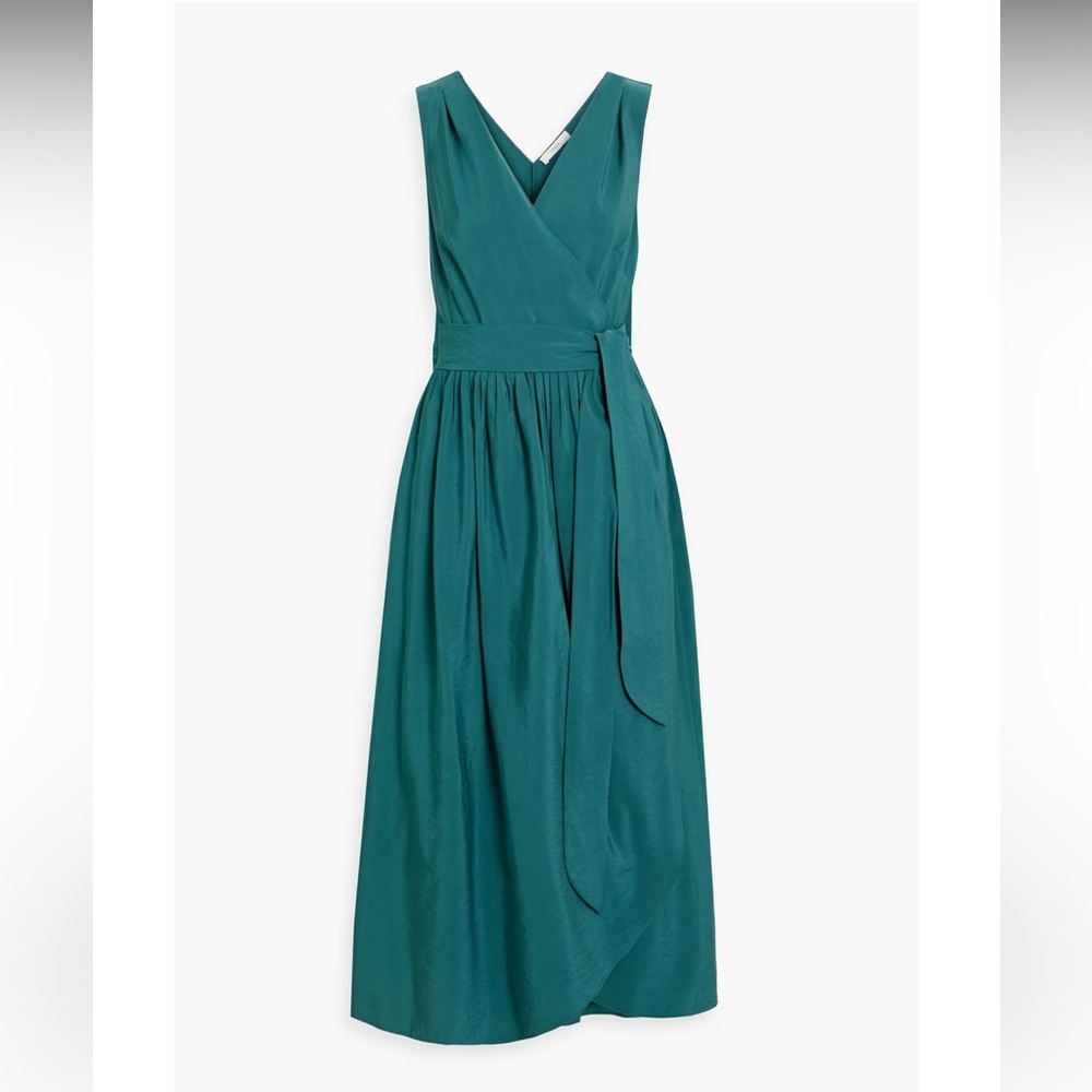 Vince Sleeveless Wrap Midi Dress